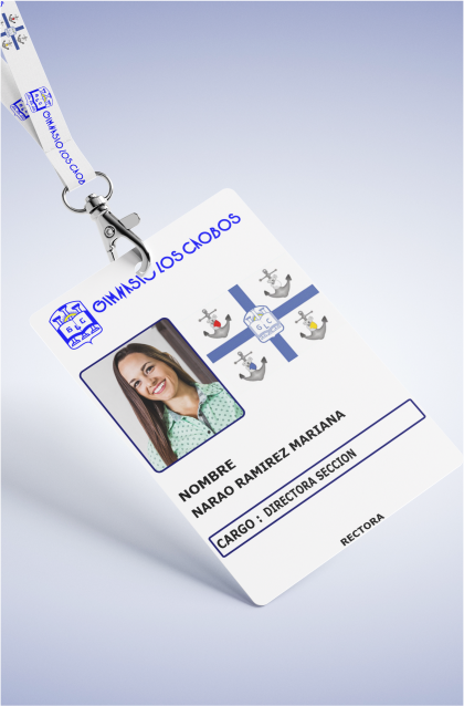 Carnet estudiantil del Gimnasio Caobos con fotografía y datos del alumno