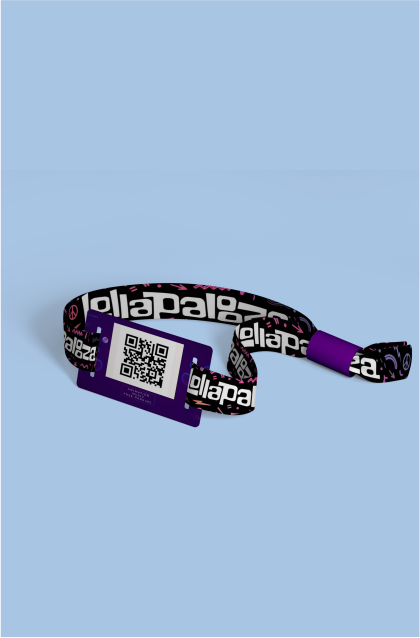 Manilla QR personalizada para Lolla Palooza con impresión a color de alta calidad