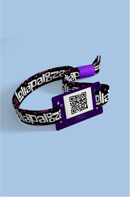 Manilla QR personalizada para Lolla Palooza con impresión a color de alta calidad