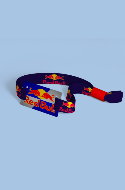 Manilla QR personalizada para Red Bull con impresión a color de alta calidad