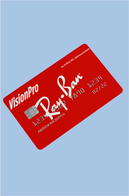Tarjeta PVC personalizada para Ray-Ban con impresión a color de alta calidad