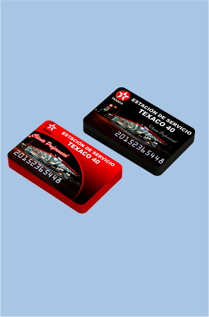 Tarjeta PVC personalizada para Texaco con impresión a color de alta calidad